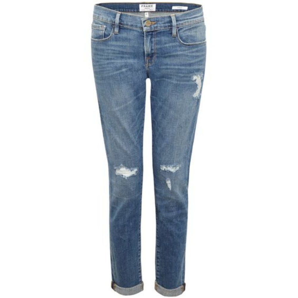 FRAME Denim Le Garçon Slim Boyfriend Jeans in Brooks Distressed Size 29